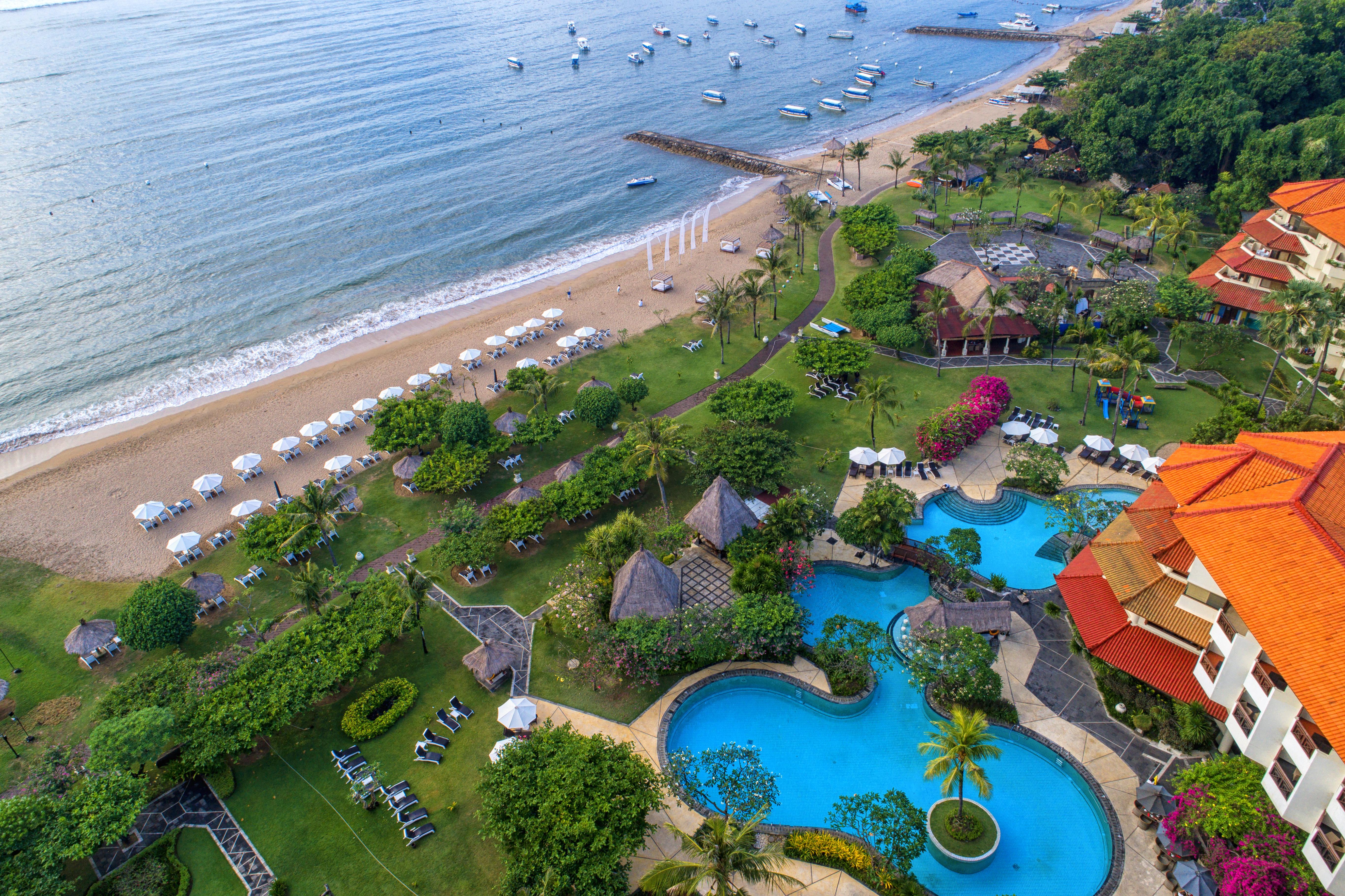 Grand Mirage Resort & Thalasso Bali Nusa Dua  Exteriör bild Aerial view of the resort
